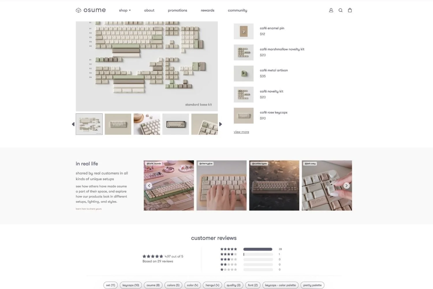Osume product page with a UGC Instagram feed powered by Mintt Instafeed