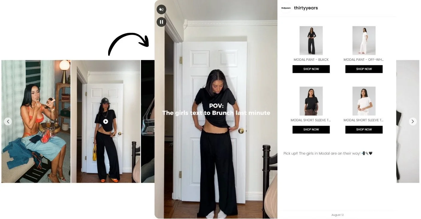 Shoppable Instagram feed on storefront